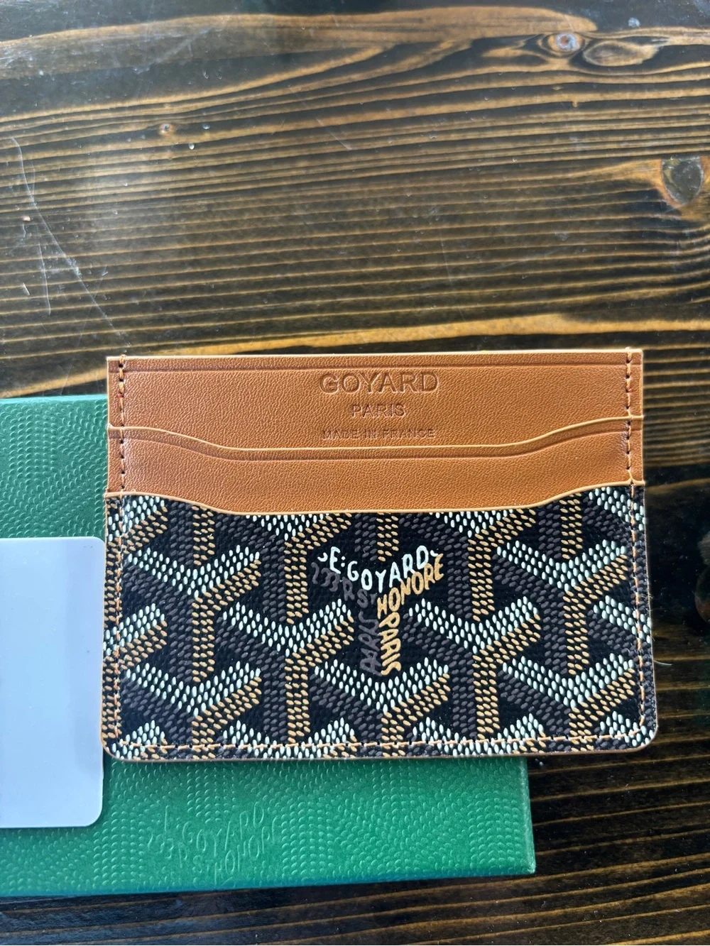 Goyard Two-Tone Brown & Black Card Holder